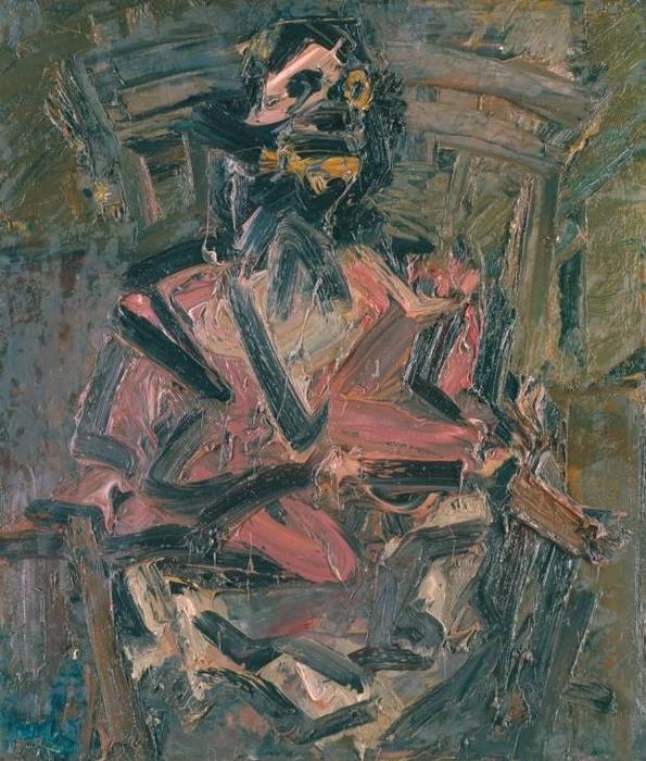 Wikioo.org - The Encyclopedia of Fine Arts - Painting, Artwork by Frank Helmuth Auerbach - J.Y.M. Seated No. 1