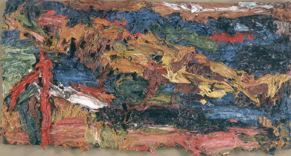 Wikioo.org – La Enciclopedia de las Bellas Artes - Pintura, Obras de arte de Frank Helmuth Auerbach - Mi . Hora . W . sobre su azul Edredón III