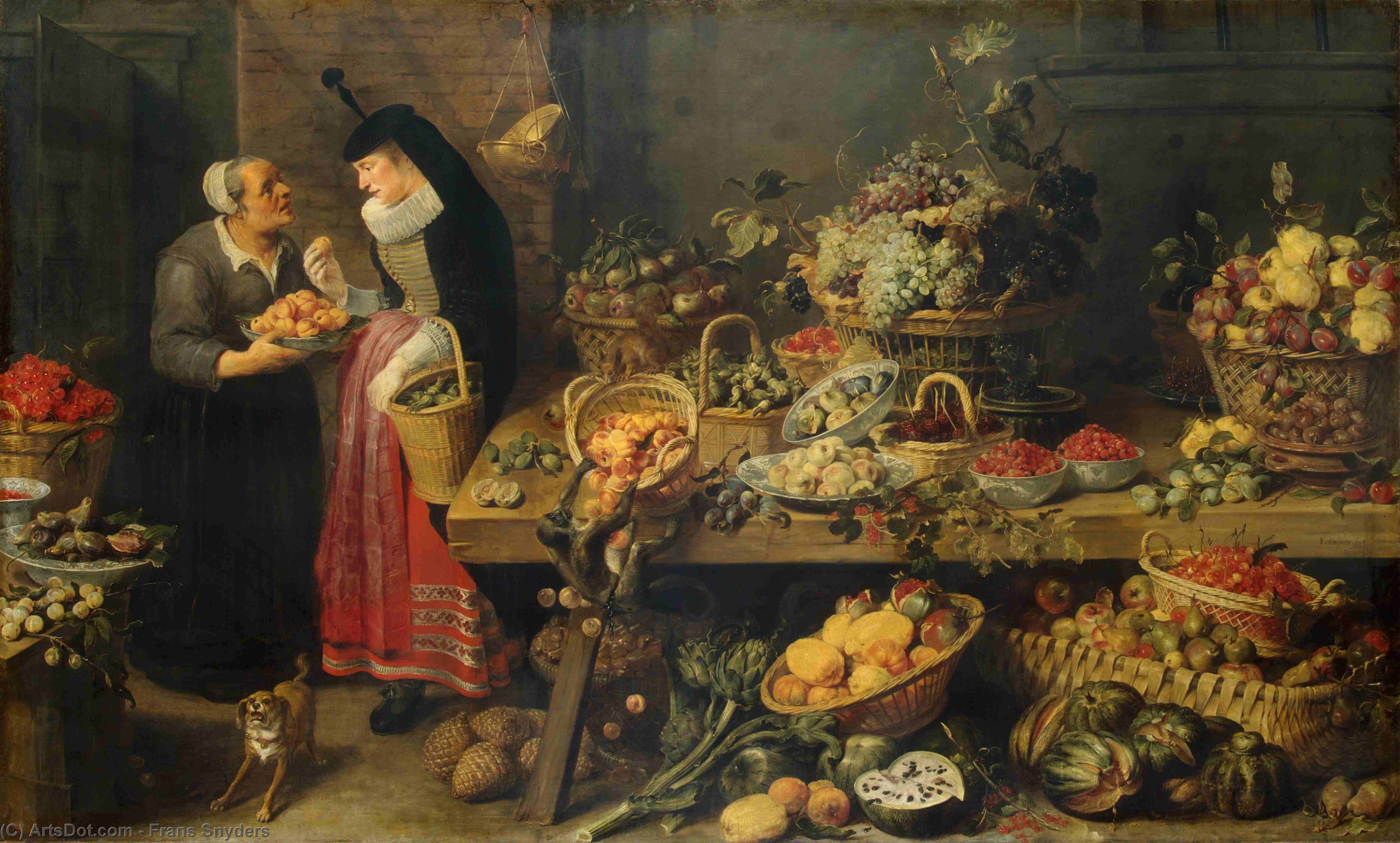 Wikioo.org - The Encyclopedia of Fine Arts - Painting, Artwork by Frans Snyders - A Fruit Stall