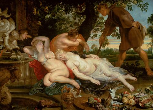 Wikioo.org – La Enciclopedia de las Bellas Artes - Pintura, Obras de arte de Frans Snyders - Cymon e Ifigenia