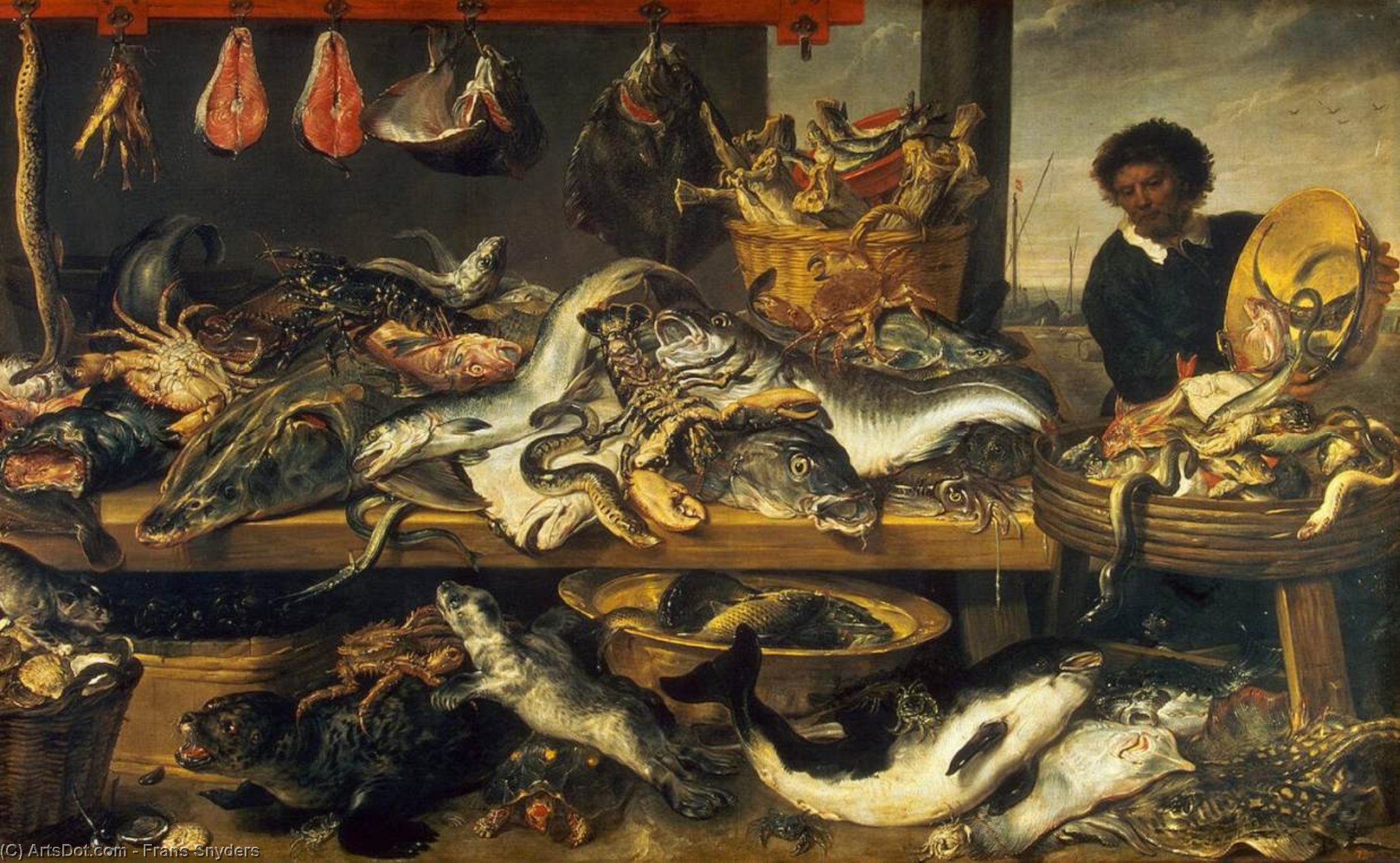 WikiOO.org - Энциклопедия изобразительного искусства - Живопись, Картины  Frans Snyders - Рыбный рынок