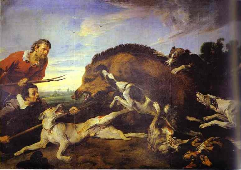 Wikioo.org - The Encyclopedia of Fine Arts - Painting, Artwork by Frans Snyders - The Wild Boar Hunt