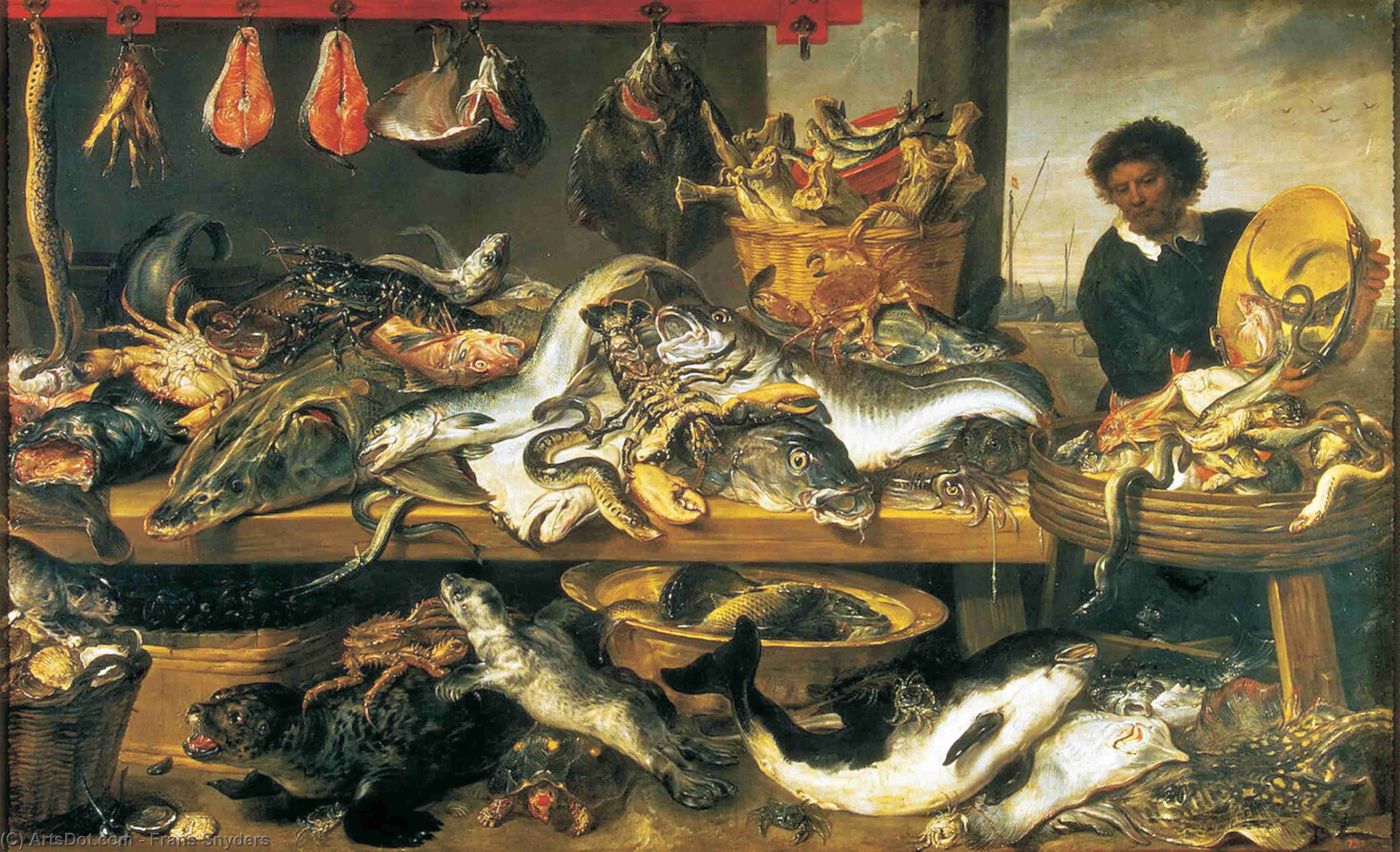 Wikioo.org - The Encyclopedia of Fine Arts - Painting, Artwork by Frans Snyders - The Fish Market