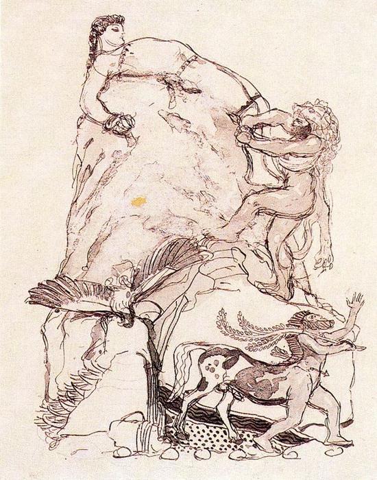 WikiOO.org - Encyclopedia of Fine Arts - Maalaus, taideteos Frantisek Kupka - Prometheus in chains