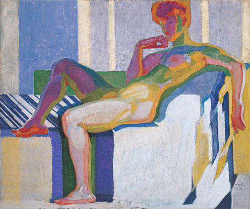 Wikioo.org – La Enciclopedia de las Bellas Artes - Pintura, Obras de arte de Frantisek Kupka - aviones por colores gran  desnuda