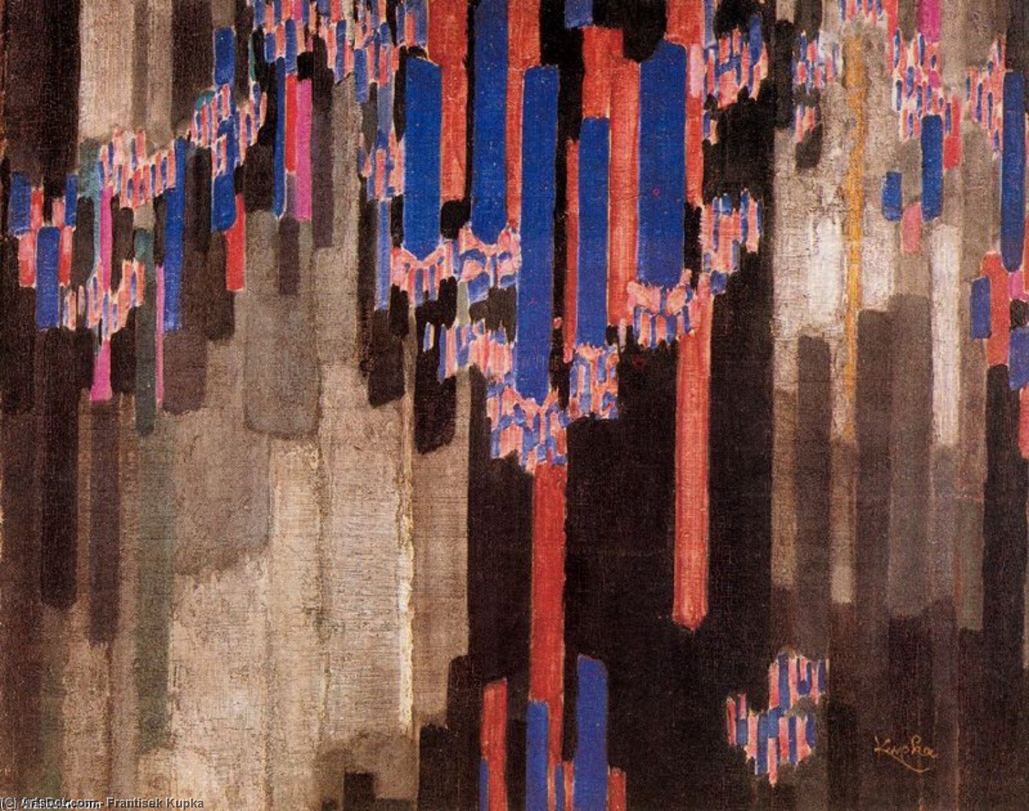 WikiOO.org - Encyclopedia of Fine Arts - Maľba, Artwork Frantisek Kupka - Ordination of verticals