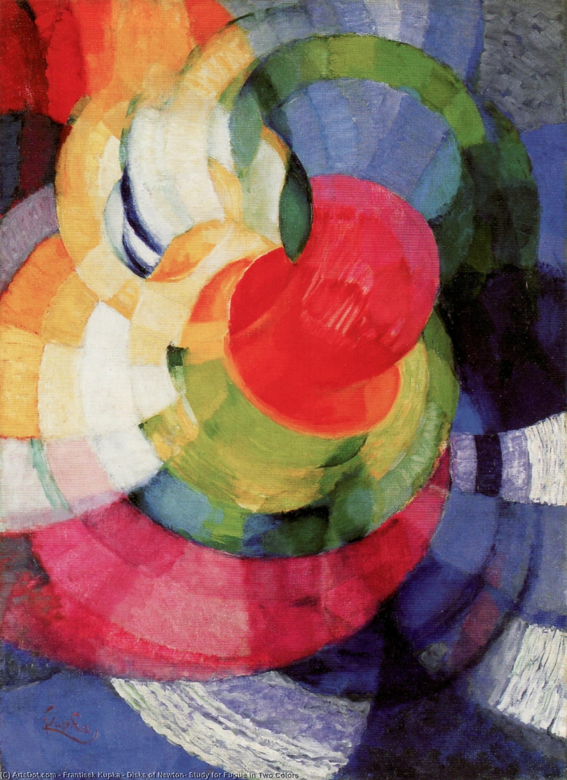 WikiOO.org - Encyclopedia of Fine Arts - Maleri, Artwork Frantisek Kupka - Disks of Newton, Study for Fugue in Two Colors