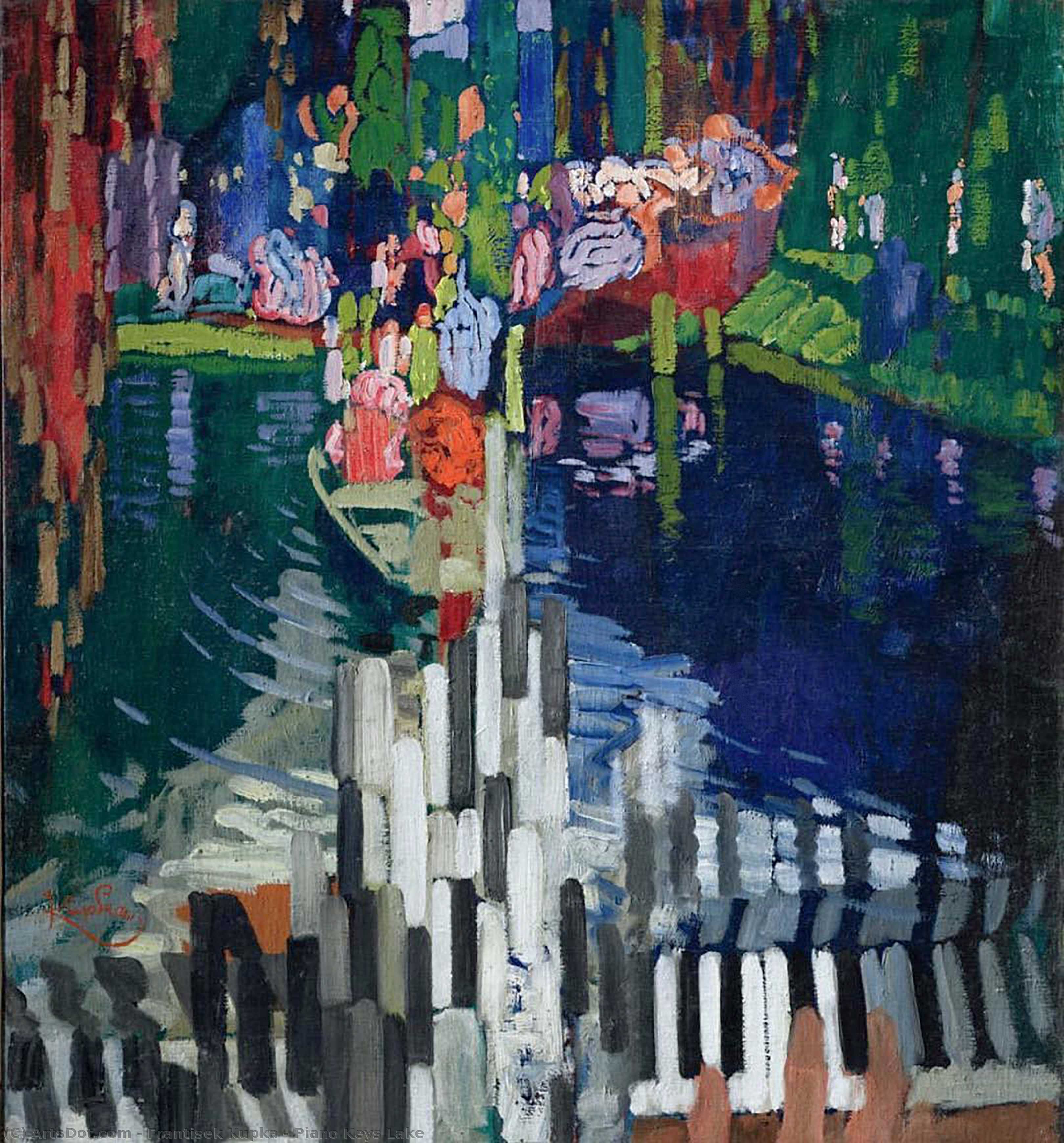 WikiOO.org - Encyclopedia of Fine Arts - Lukisan, Artwork Frantisek Kupka - Piano Keys Lake