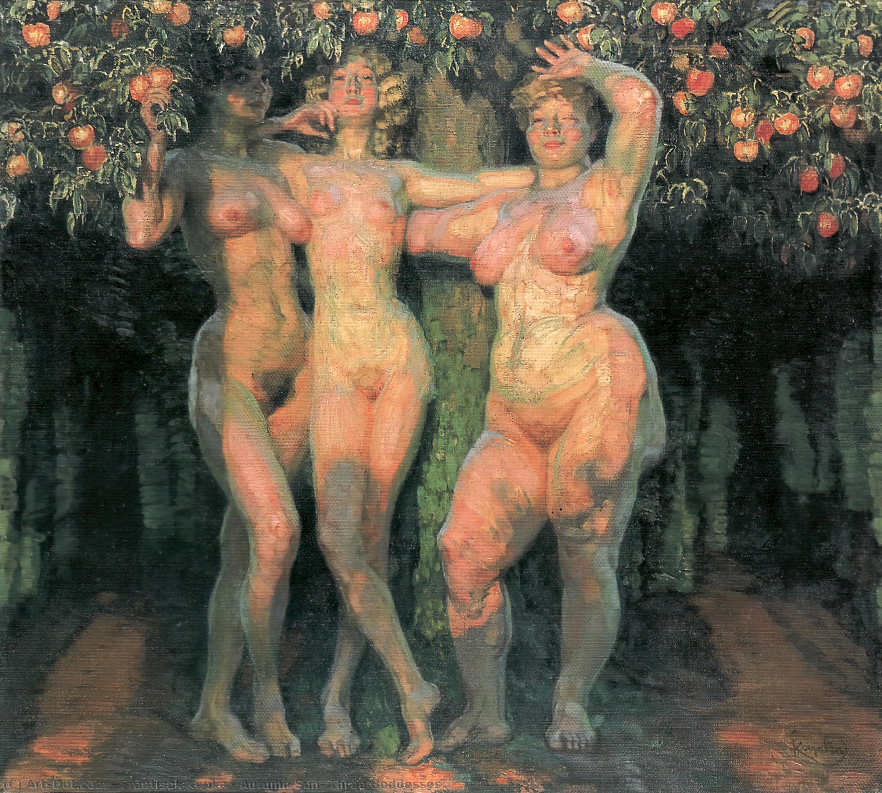 Wikioo.org - The Encyclopedia of Fine Arts - Painting, Artwork by Frantisek Kupka - Autumn Sun, Three Goddesses