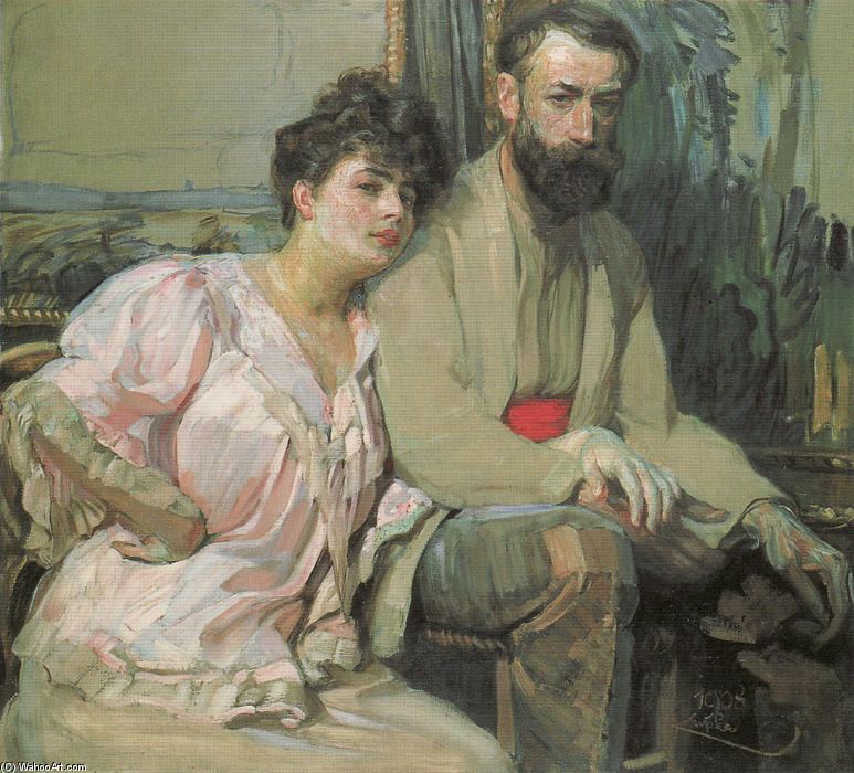 WikiOO.org - Encyclopedia of Fine Arts - Maľba, Artwork Frantisek Kupka - Self-Portrait with Wife