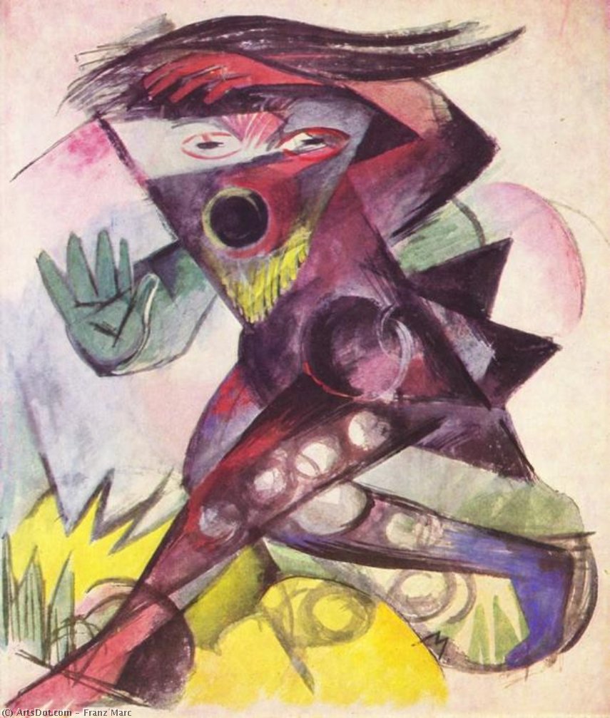 WikiOO.org - Encyclopedia of Fine Arts - Lukisan, Artwork Franz Marc - Caliban (from Shakespeare's The Tempest)