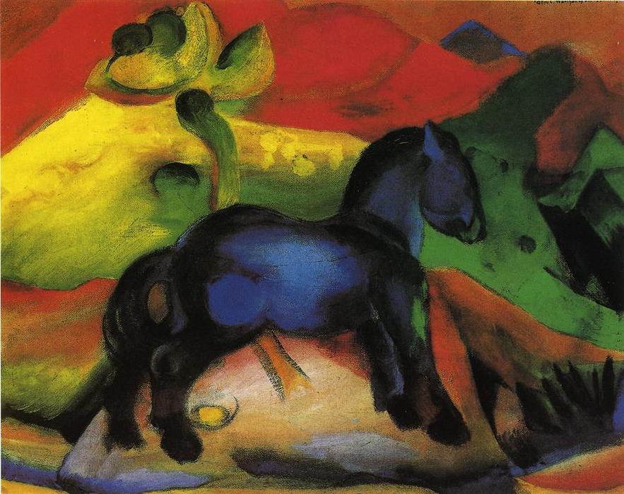 Wikioo.org - The Encyclopedia of Fine Arts - Painting, Artwork by Franz Marc - Little Blue Horse