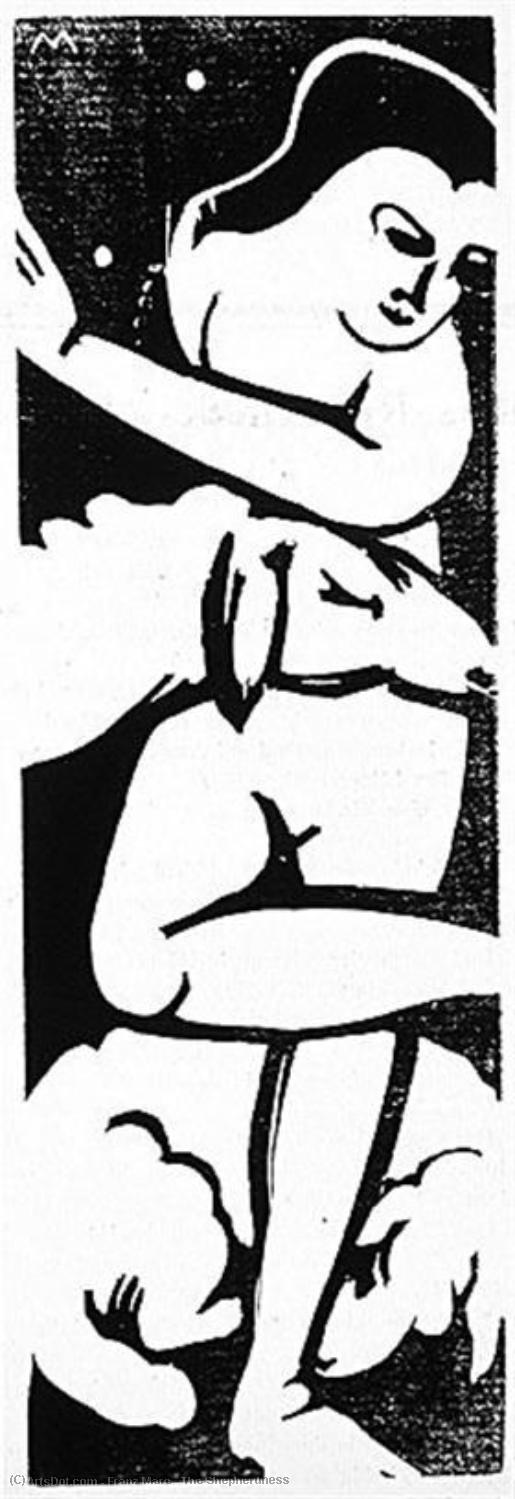 WikiOO.org - Encyclopedia of Fine Arts - Lukisan, Artwork Franz Marc - The Shepherdness