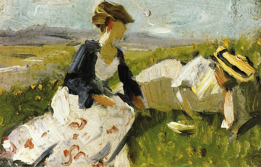 Wikioo.org – L'Encyclopédie des Beaux Arts - Peinture, Oeuvre de Franz Marc - deux femmes sur  au  coteau