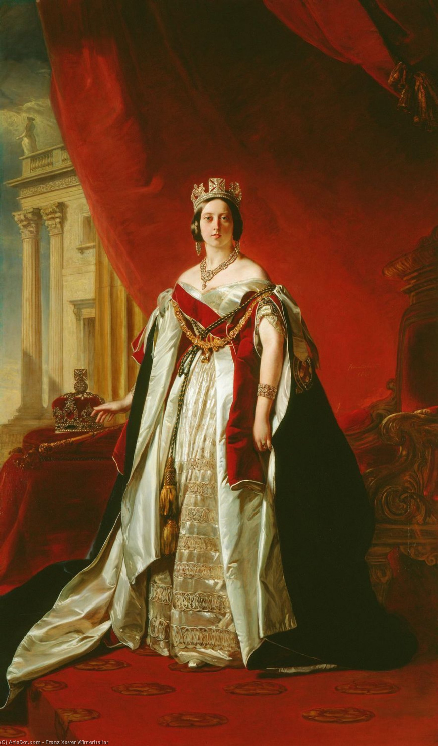 Wikioo.org - สารานุกรมวิจิตรศิลป์ - จิตรกรรม Franz Xaver Winterhalter - Portrait of Victoria of the United Kingdom