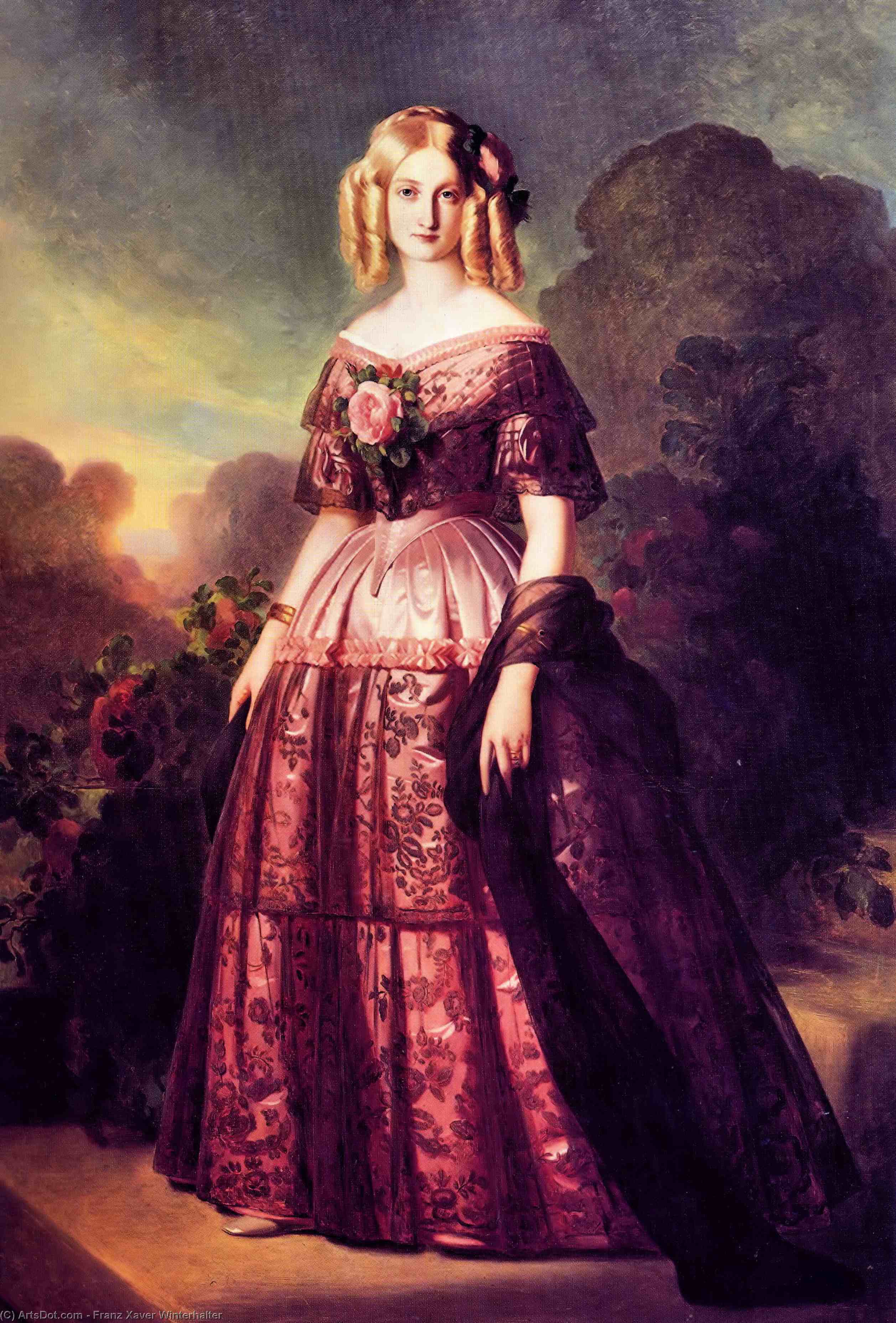 WikiOO.org - אנציקלופדיה לאמנויות יפות - ציור, יצירות אמנות Franz Xaver Winterhalter - Maria Carolina de Borbó Dues Sicílies