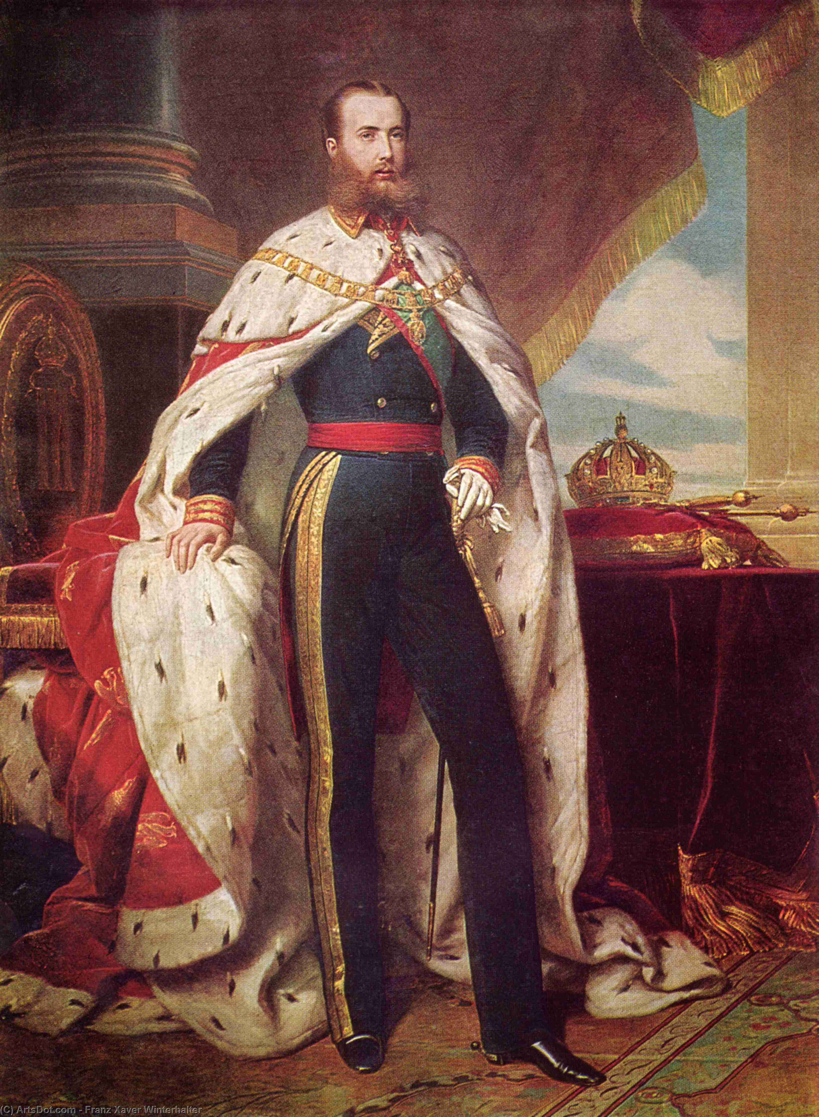 Wikioo.org - The Encyclopedia of Fine Arts - Painting, Artwork by Franz Xaver Winterhalter - Portrait of Maximilian I of Mexico