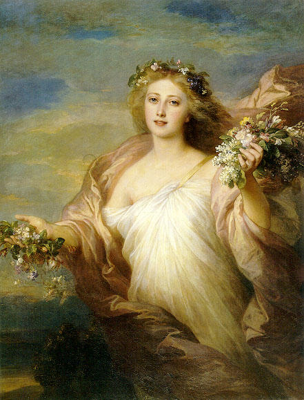 Wikioo.org - The Encyclopedia of Fine Arts - Painting, Artwork by Franz Xaver Winterhalter - Spring