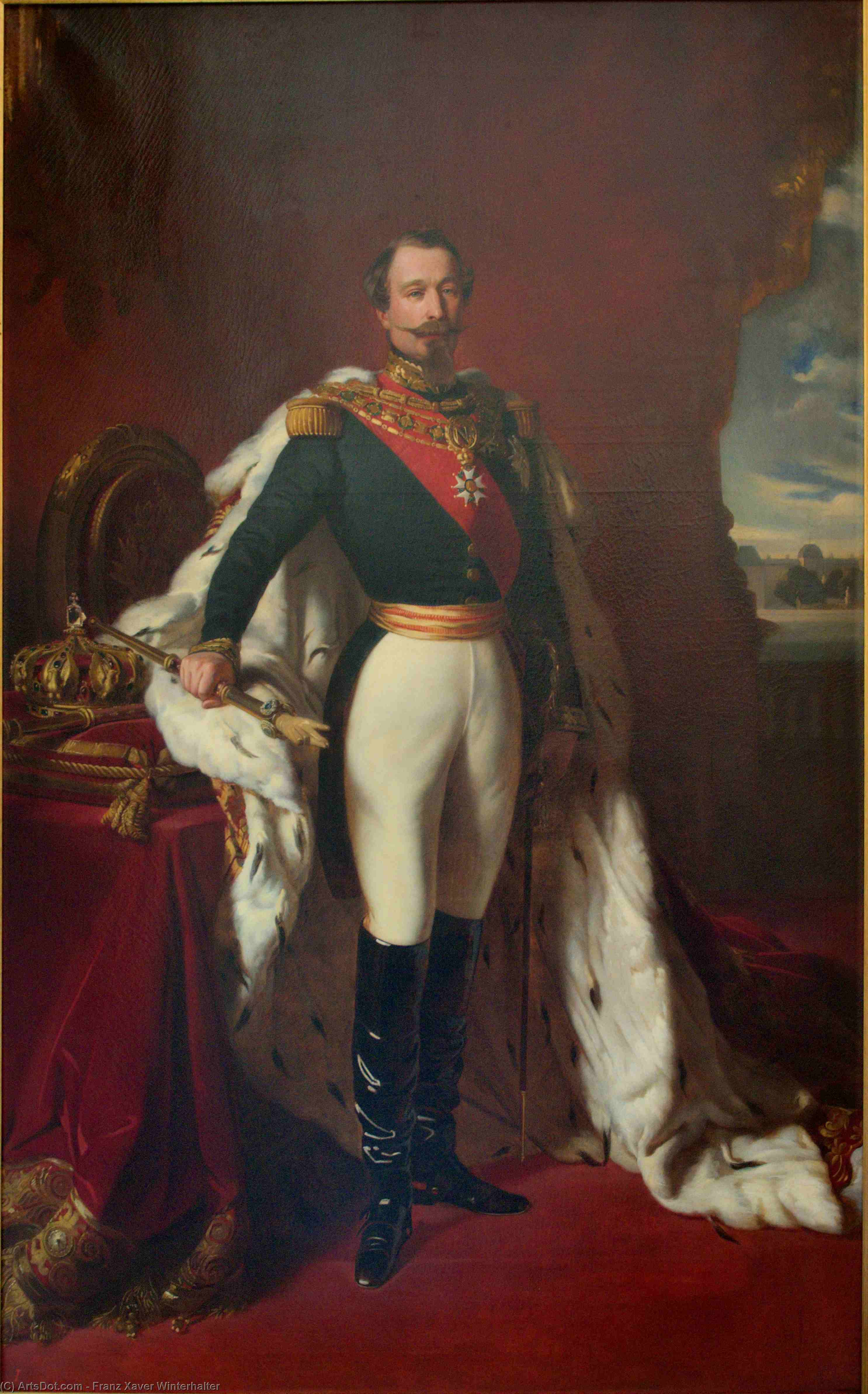 Wikioo.org - The Encyclopedia of Fine Arts - Painting, Artwork by Franz Xaver Winterhalter - Portrait of Emperor Napoleon III