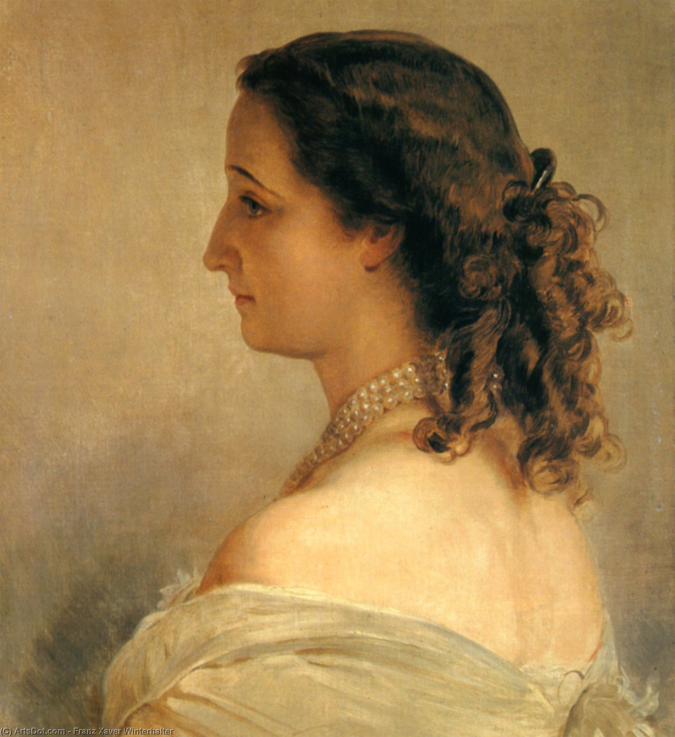 Wikioo.org - The Encyclopedia of Fine Arts - Painting, Artwork by Franz Xaver Winterhalter - Eugenie, Empress of the French