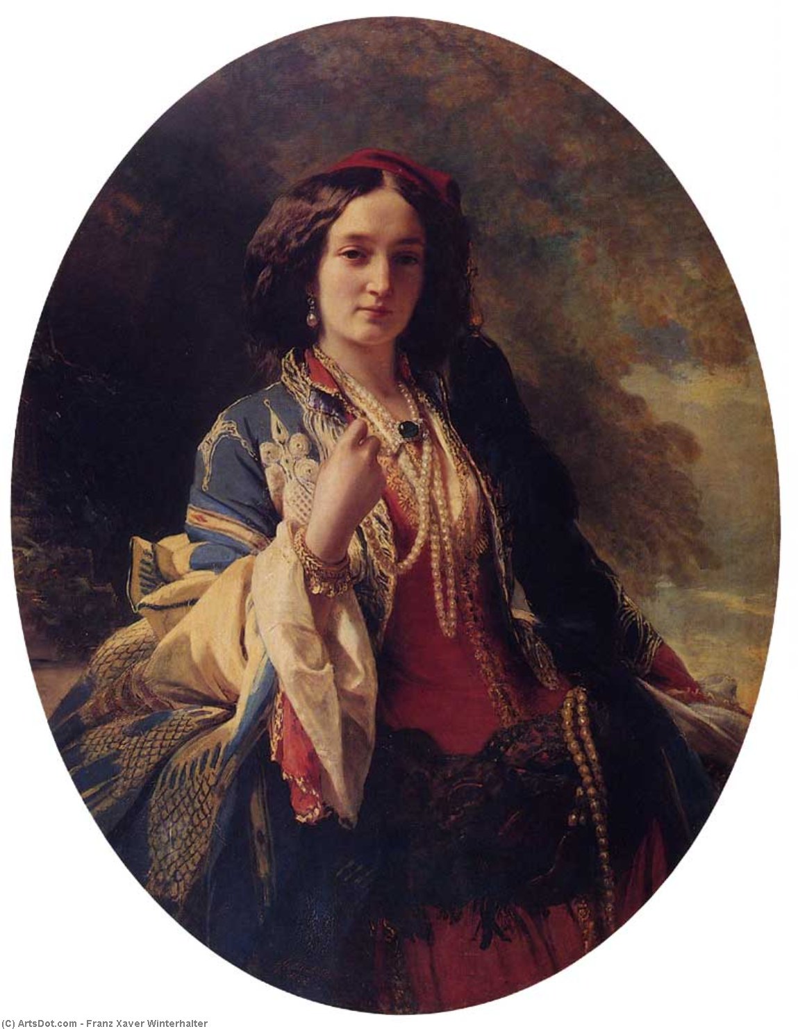 Wikioo.org - The Encyclopedia of Fine Arts - Painting, Artwork by Franz Xaver Winterhalter - Portrait of Katarzyna Potocka