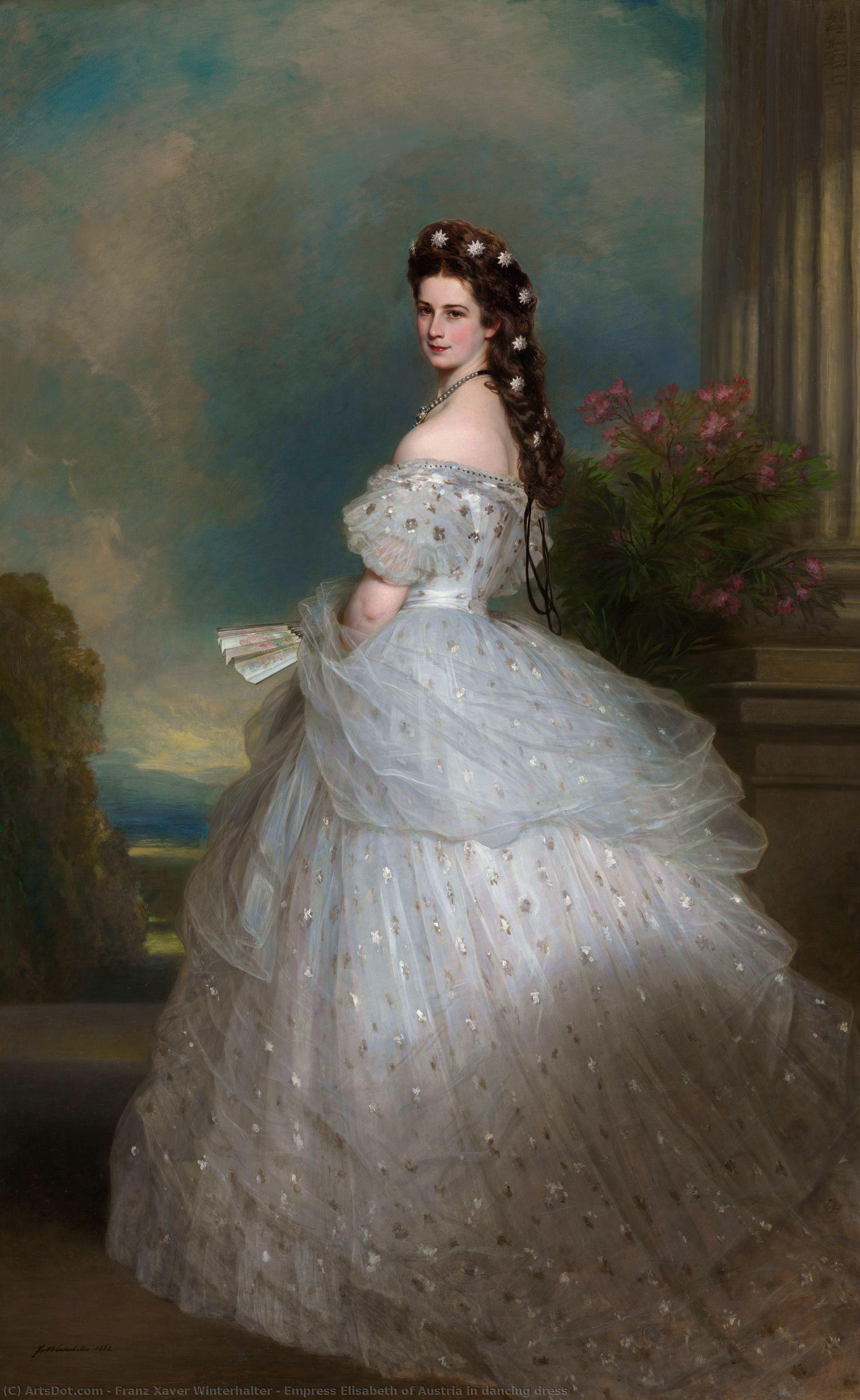 Wikioo.org – L'Enciclopedia delle Belle Arti - Pittura, Opere di Franz Xaver Winterhalter - Imperatrice Elisabetta d Austria nel dancing del vestito