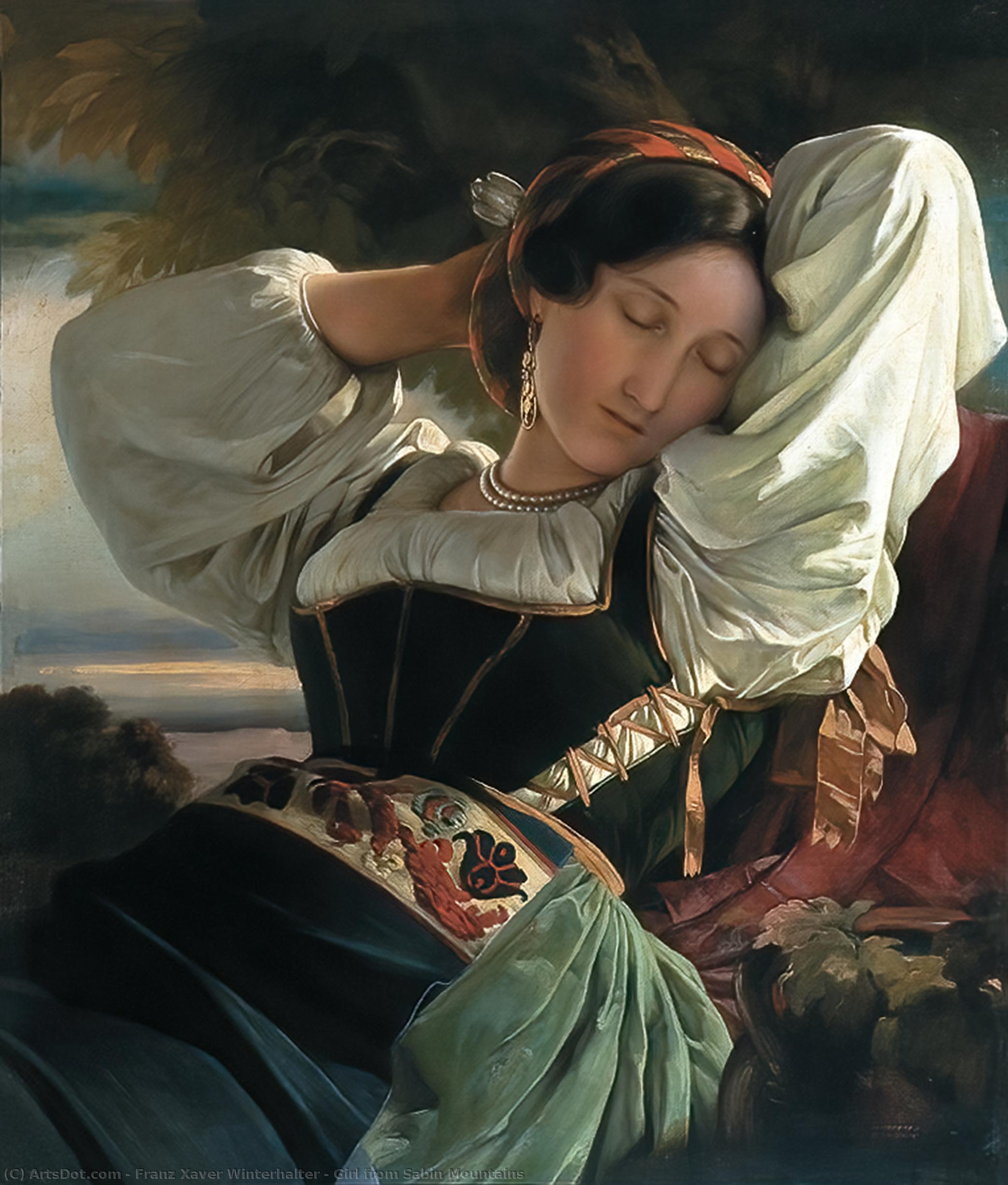 WikiOO.org - Encyclopedia of Fine Arts - Maalaus, taideteos Franz Xaver Winterhalter - Girl from Sabin Mountains