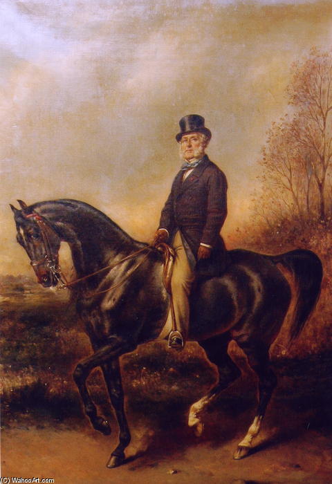 WikiOO.org - Encyclopedia of Fine Arts - Maleri, Artwork Franz Xaver Winterhalter - Portrait équestre de François Adolphe Akermann