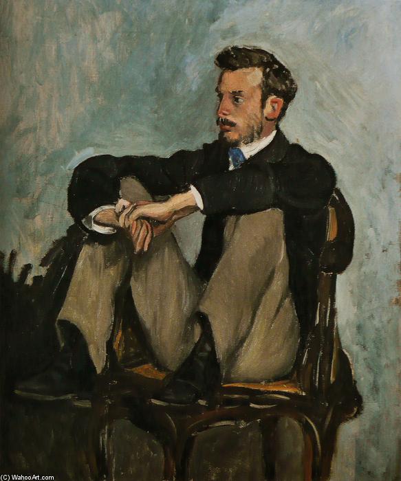 WikiOO.org - Encyclopedia of Fine Arts - Maleri, Artwork Jean Frederic Bazille - Portrait of Auguste Renoir