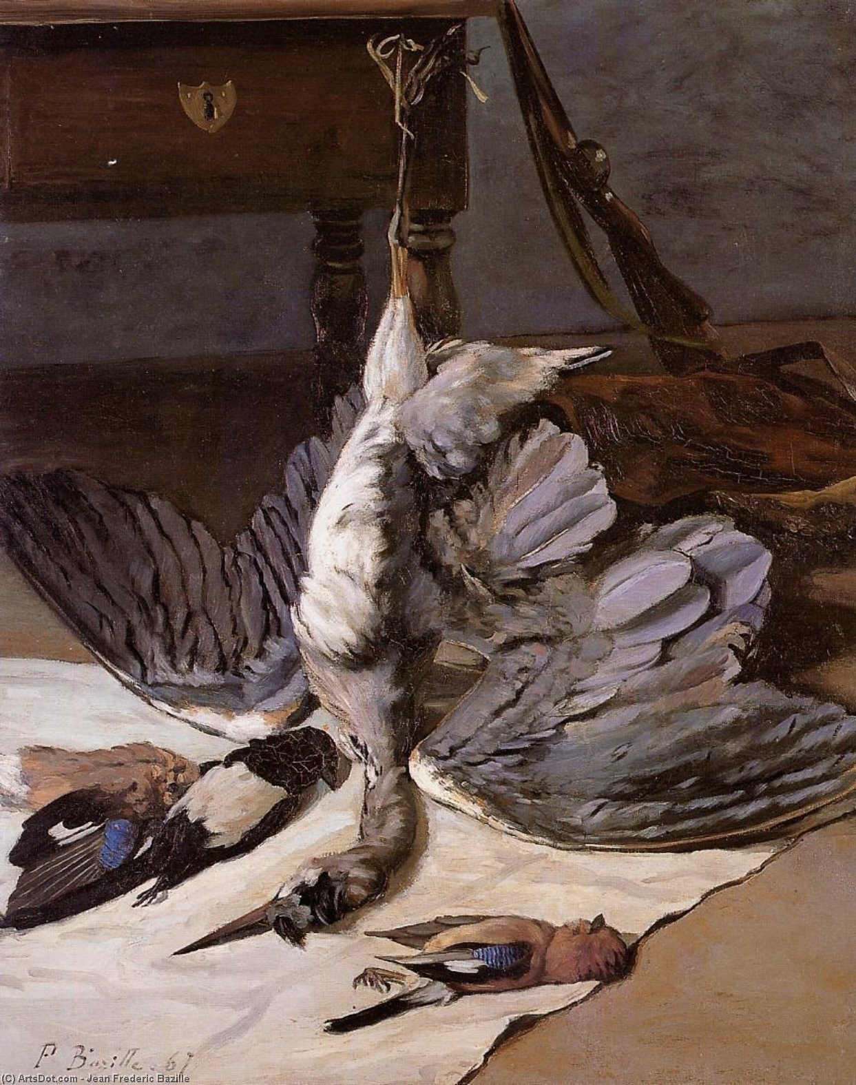 WikiOO.org - Encyclopedia of Fine Arts - Lukisan, Artwork Jean Frederic Bazille - The Heron