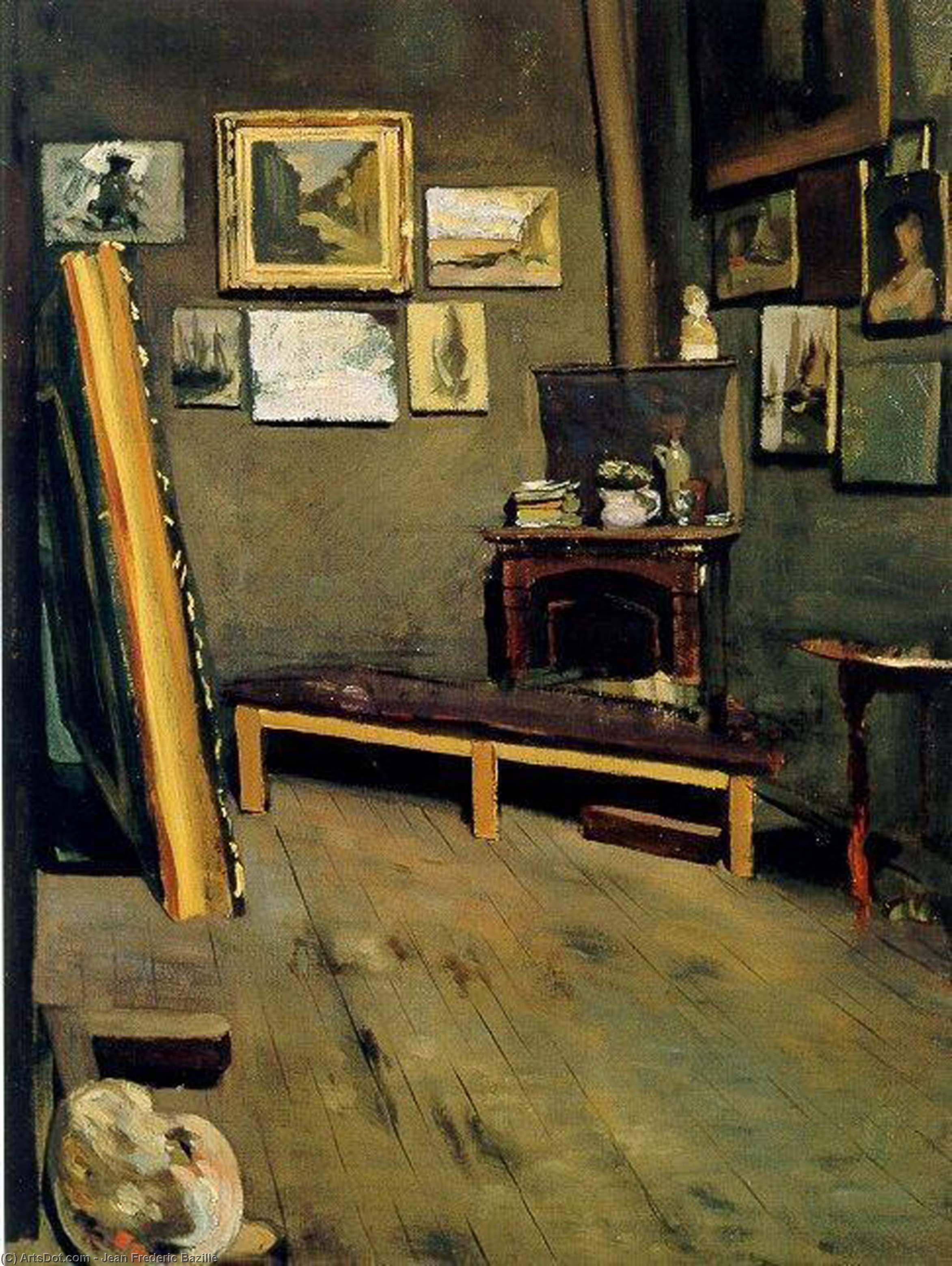 Wikioo.org - The Encyclopedia of Fine Arts - Painting, Artwork by Jean Frederic Bazille - Studio of The Rue Visconti