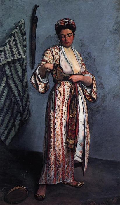 Wikioo.org - The Encyclopedia of Fine Arts - Painting, Artwork by Jean Frederic Bazille - Woman in Moorish Costume