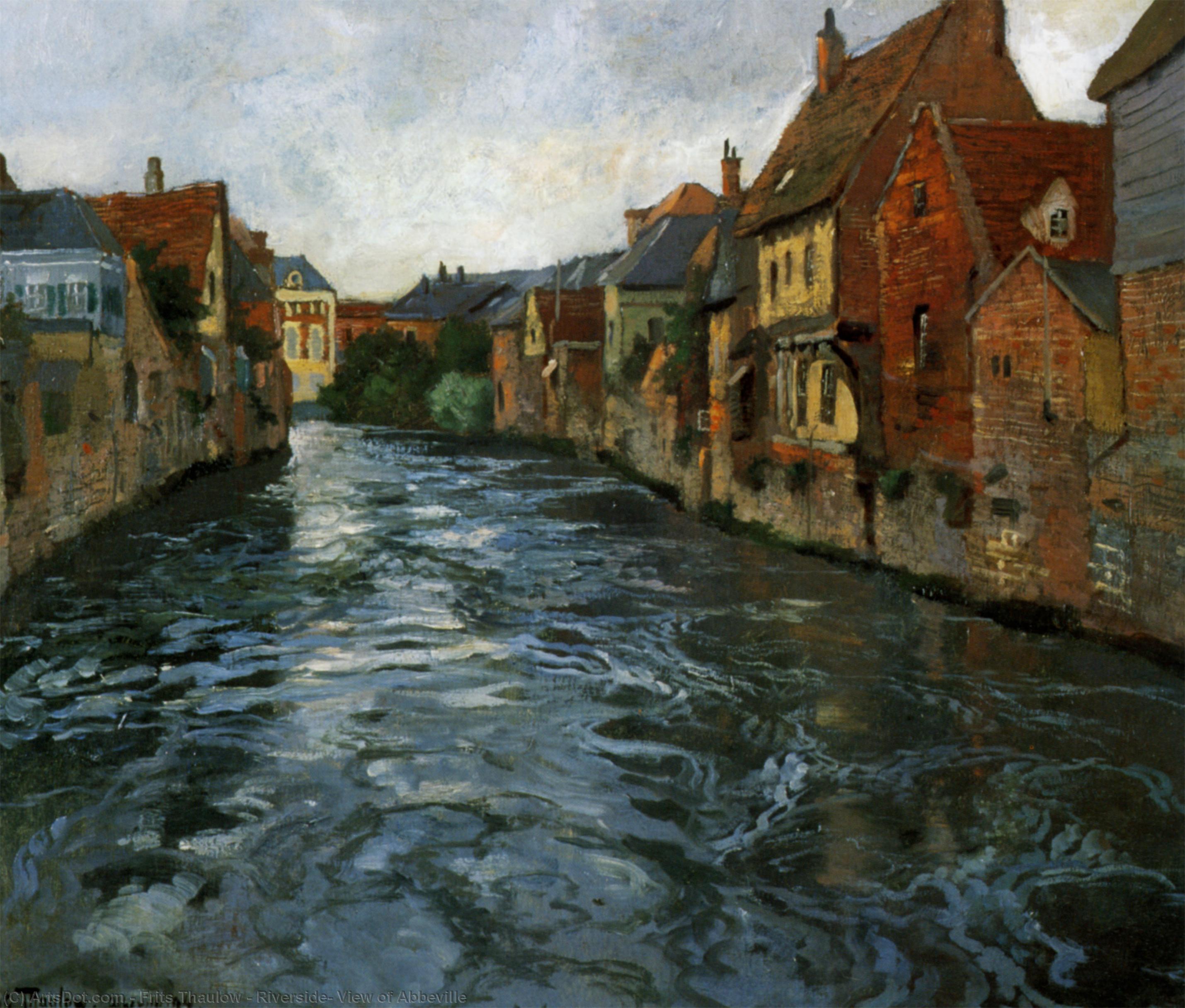 Wikioo.org - The Encyclopedia of Fine Arts - Painting, Artwork by Frits Thaulow - Riverside, View of Abbeville
