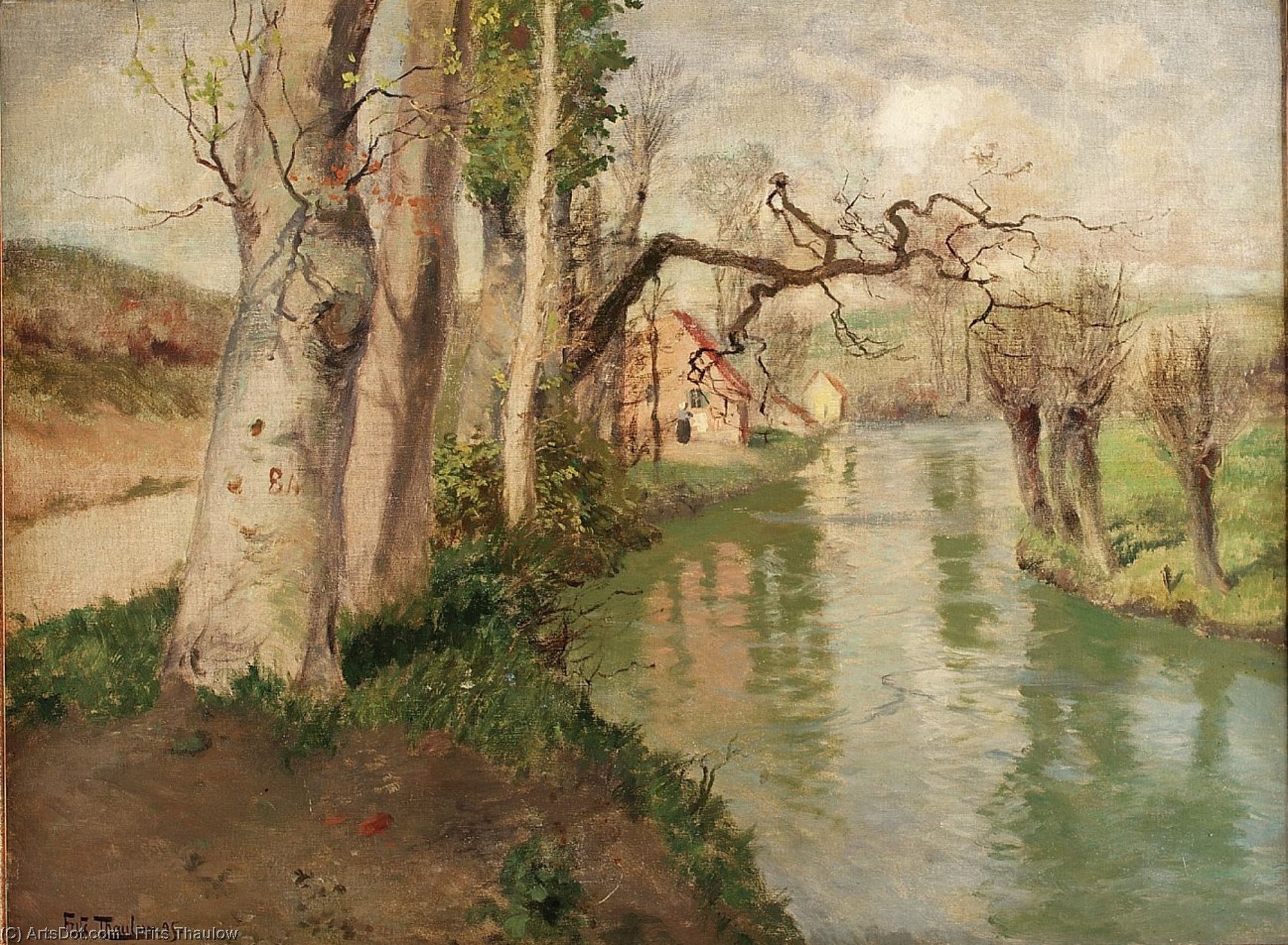Wikioo.org – La Enciclopedia de las Bellas Artes - Pintura, Obras de arte de Frits Thaulow - De Dieppe al río Arques