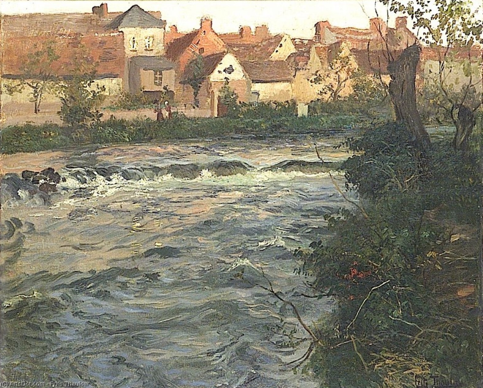 Wikioo.org - The Encyclopedia of Fine Arts - Painting, Artwork by Frits Thaulow - Landscape and River