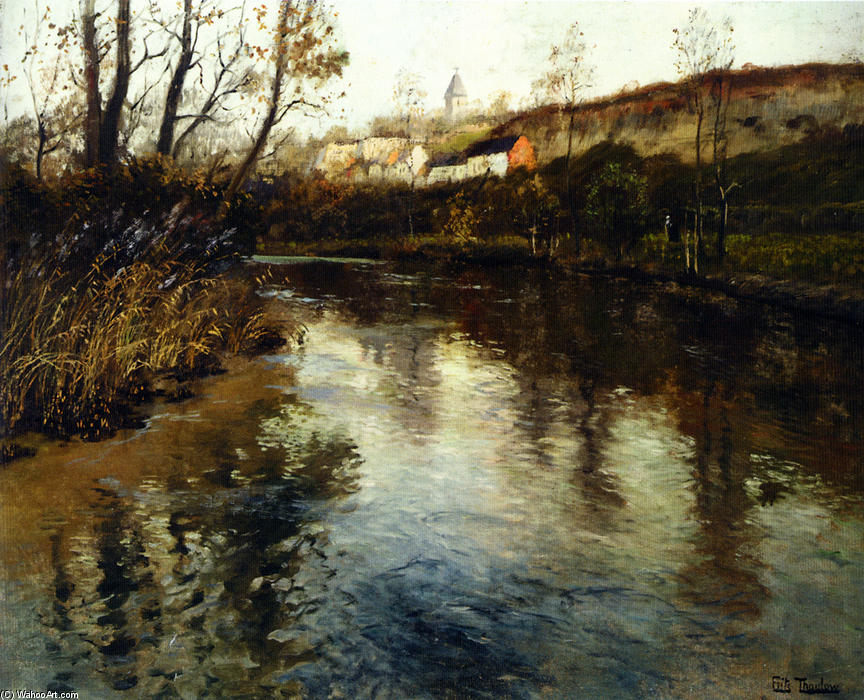 Wikioo.org – L'Enciclopedia delle Belle Arti - Pittura, Opere di Frits Thaulow - paesaggio fluviale