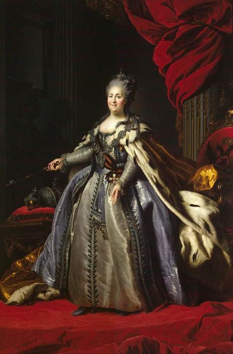 Wikioo.org - The Encyclopedia of Fine Arts - Painting, Artwork by Fyodor Stepanovich Rokotov - Portrait of Catherine II of Russia