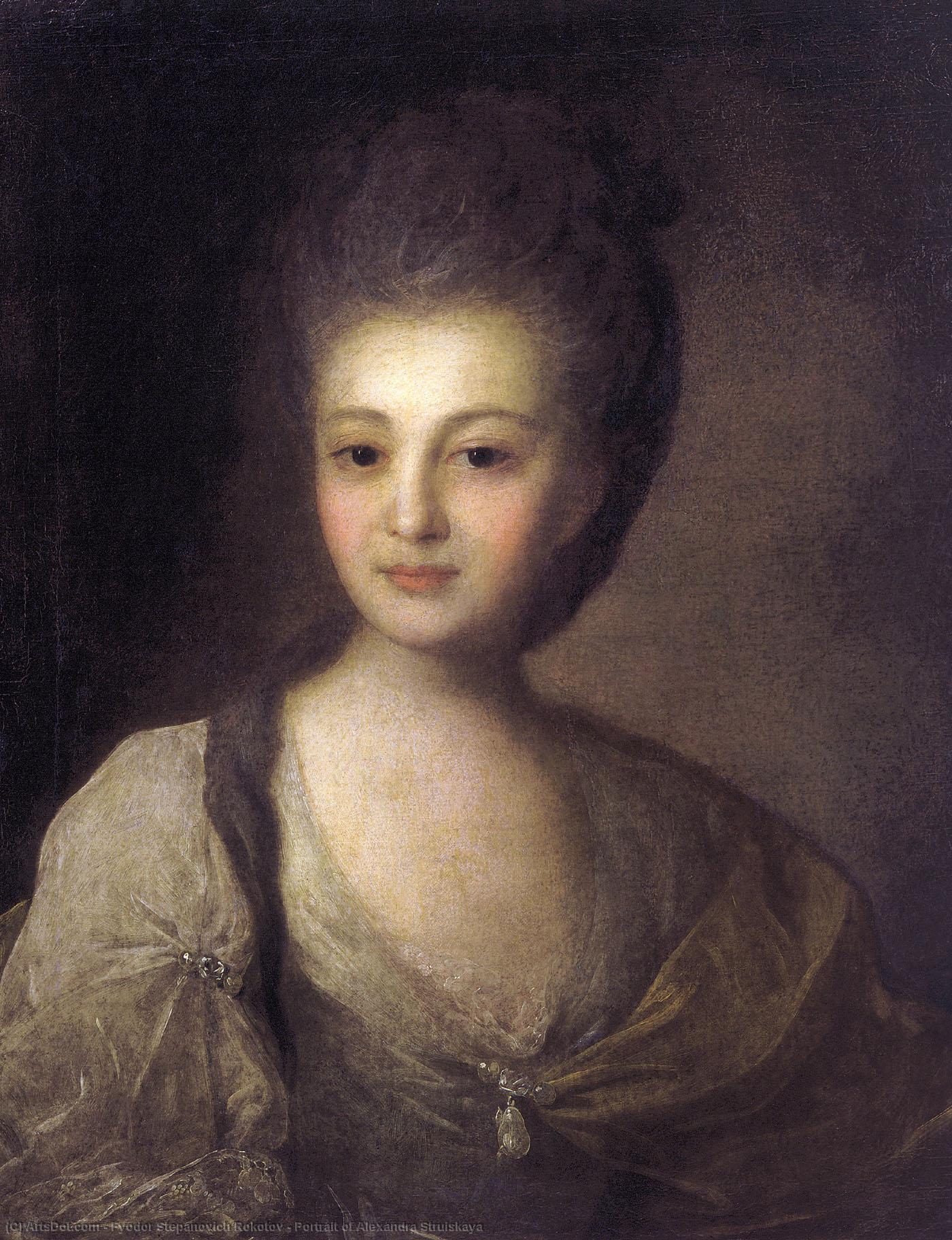 WikiOO.org - Güzel Sanatlar Ansiklopedisi - Resim, Resimler Fyodor Stepanovich Rokotov - Portrait of Alexandra Struiskaya