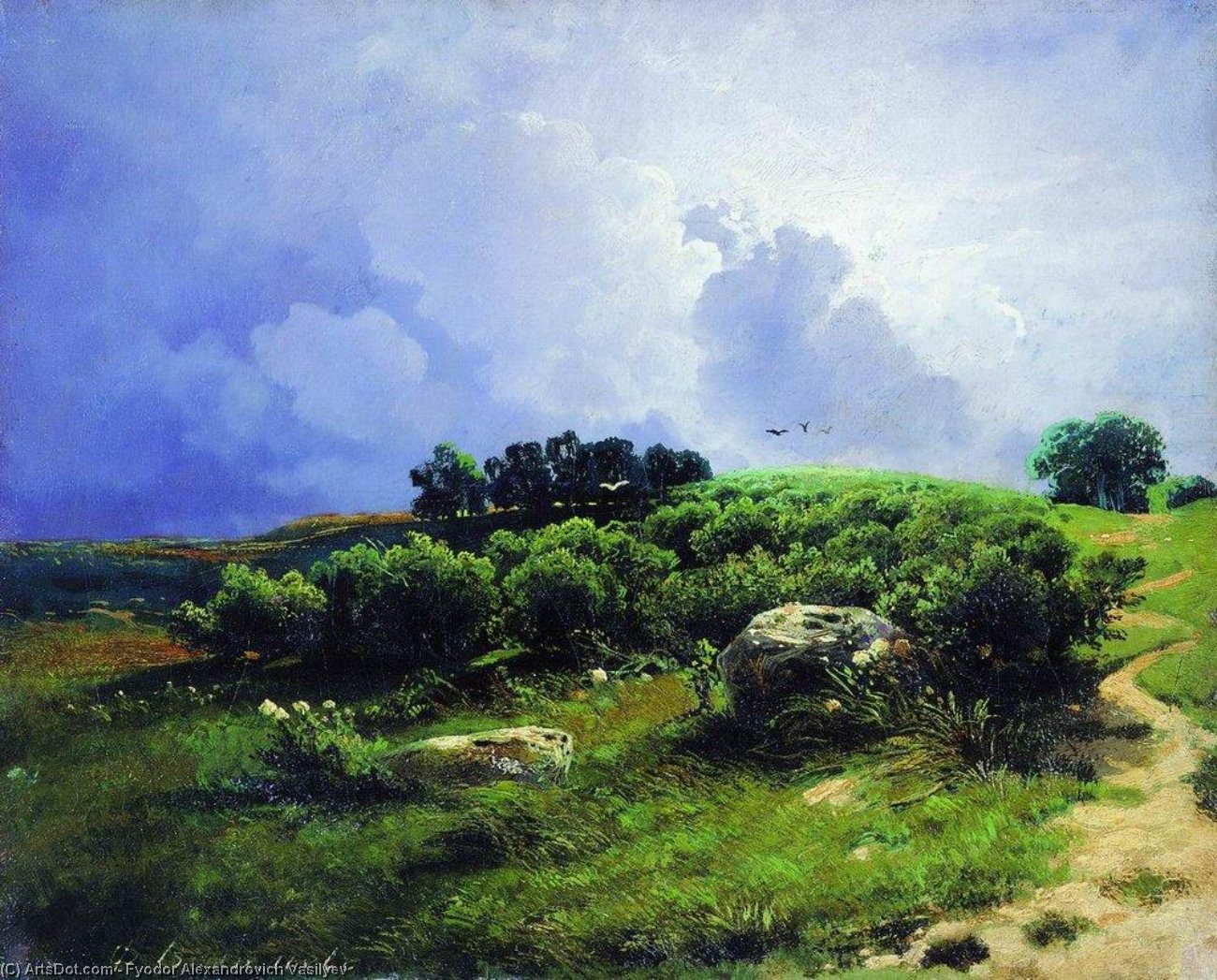 WikiOO.org - Encyclopedia of Fine Arts - Lukisan, Artwork Fyodor Alexandrovich Vasilyev - Before a Thunderstorm