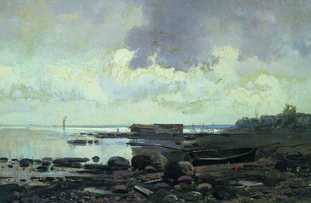 Wikioo.org - The Encyclopedia of Fine Arts - Painting, Artwork by Fyodor Alexandrovich Vasilyev - The Shore. Cloudy Day