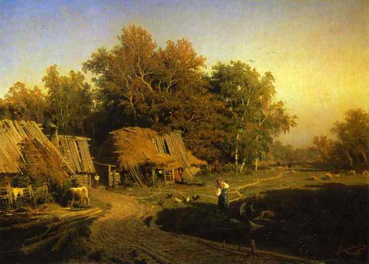 Wikioo.org - The Encyclopedia of Fine Arts - Painting, Artwork by Fyodor Alexandrovich Vasilyev - Village