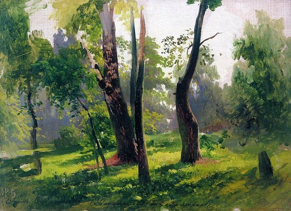 Wikioo.org - The Encyclopedia of Fine Arts - Painting, Artwork by Fyodor Alexandrovich Vasilyev - Trees. Study