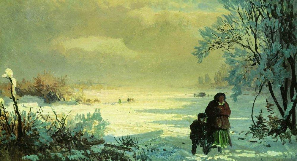 Wikioo.org - Die Enzyklopädie bildender Kunst - Malerei, Kunstwerk von Fyodor Alexandrovich Vasilyev - Winter ausgestellt