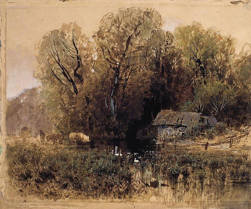 WikiOO.org - Encyclopedia of Fine Arts - Schilderen, Artwork Fyodor Alexandrovich Vasilyev - Abandoned Mill 1