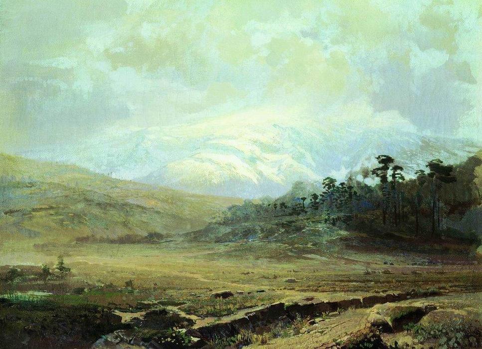Wikioo.org - The Encyclopedia of Fine Arts - Painting, Artwork by Fyodor Alexandrovich Vasilyev - Mountains in the Crimea in Winter