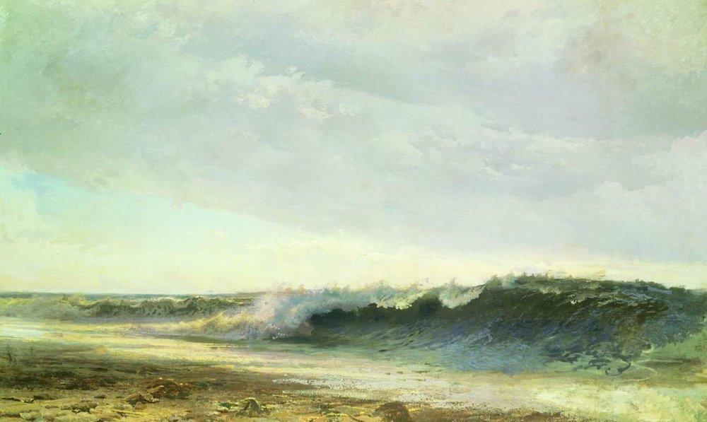 Wikioo.org – La Enciclopedia de las Bellas Artes - Pintura, Obras de arte de Fyodor Alexandrovich Vasilyev - Waves Surf