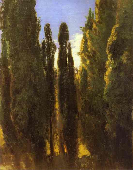 Wikioo.org - The Encyclopedia of Fine Arts - Painting, Artwork by Fyodor Alexandrovich Vasilyev - Cypresses in the Crimea