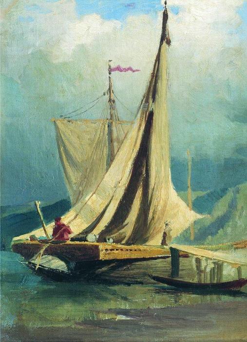 Wikioo.org - The Encyclopedia of Fine Arts - Painting, Artwork by Fyodor Alexandrovich Vasilyev - Sailboats. Study