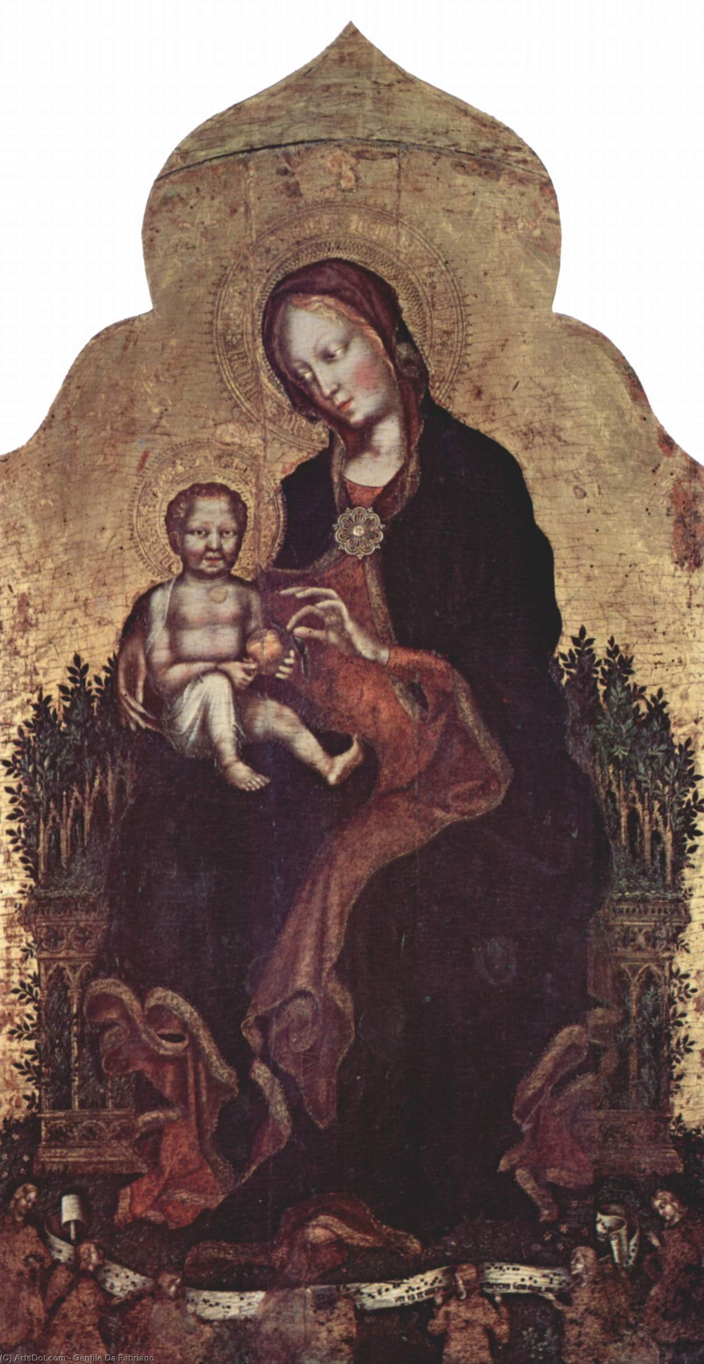 WikiOO.org - دایره المعارف هنرهای زیبا - نقاشی، آثار هنری Gentile Da Fabriano - Madonna with Angels