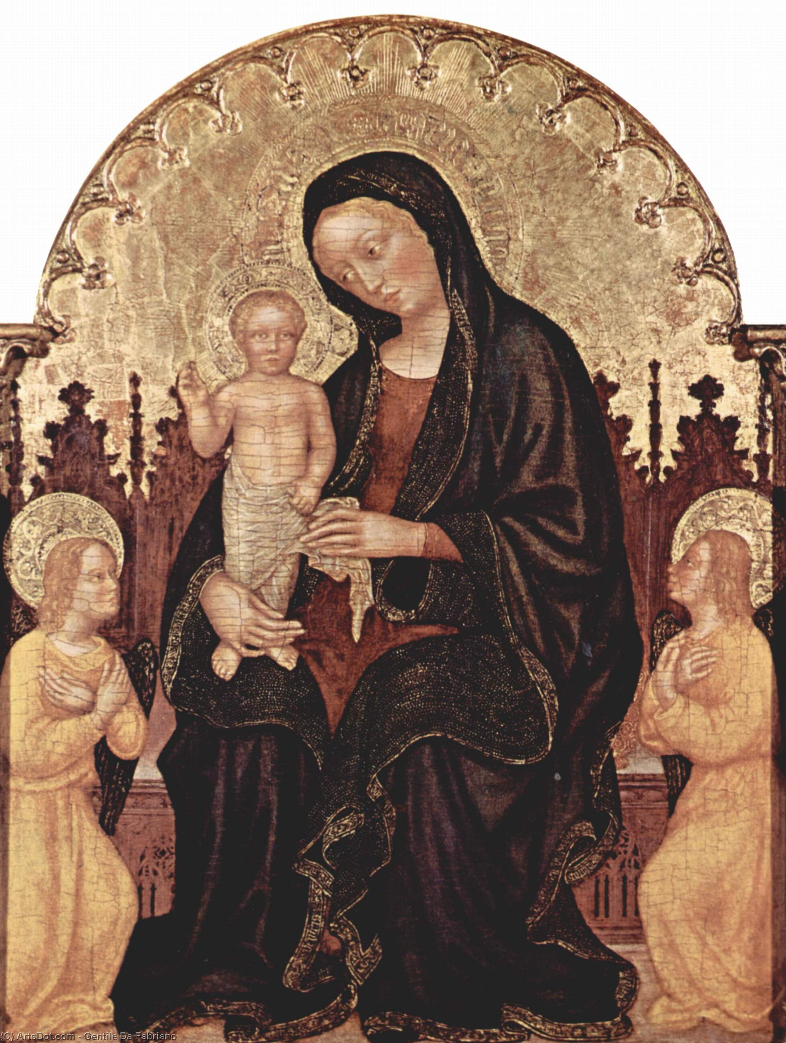 WikiOO.org - Encyclopedia of Fine Arts - Maleri, Artwork Gentile Da Fabriano - Madonna With Two Angels